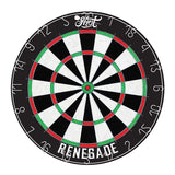 Dartboard with black, white, and red design on a white background