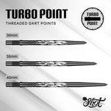 Shadow Black Steel Tip Turbo Point Sizes