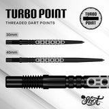 Goths Turbo Steel Tip Dart Points - Black