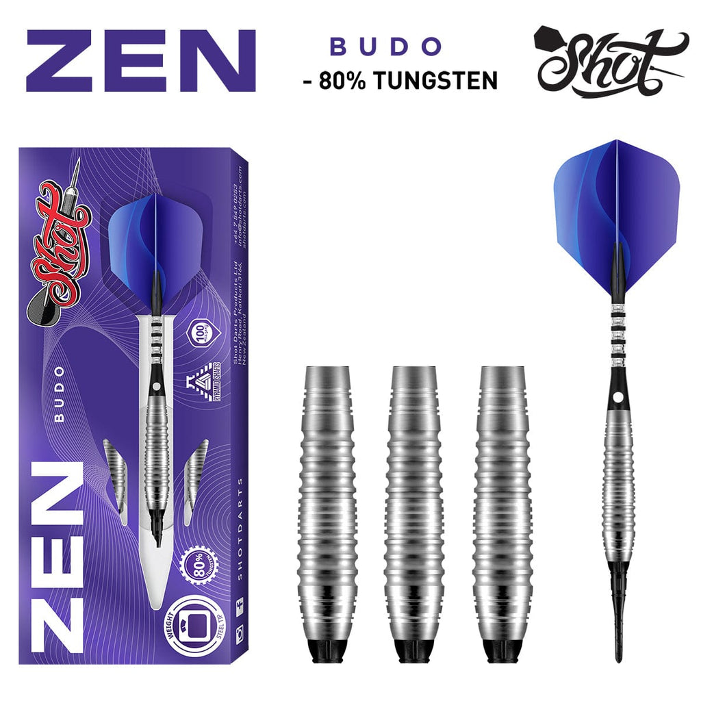 Zen Budo Soft Tip Dart Set-80%-Tungsten - Shot Darts New Zealand