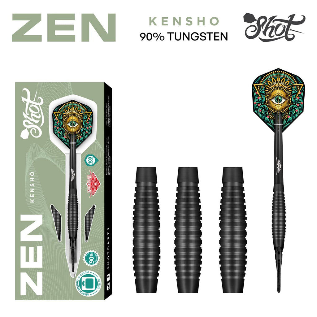 Zen Kensho Soft Tip Dart Set-90% Tungsten Barrels