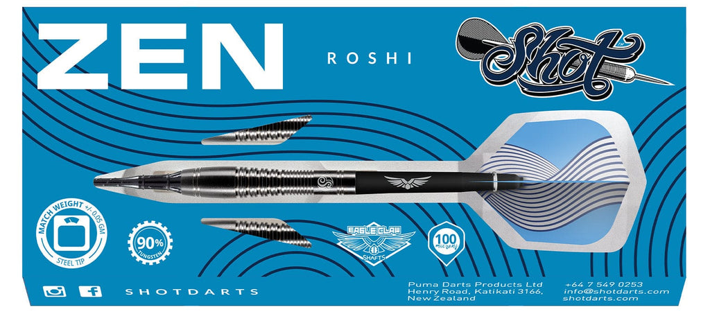 Zen Roshi Soft Tip Dart Set-90% Tungsten Barrels - Shot Darts New Zealand