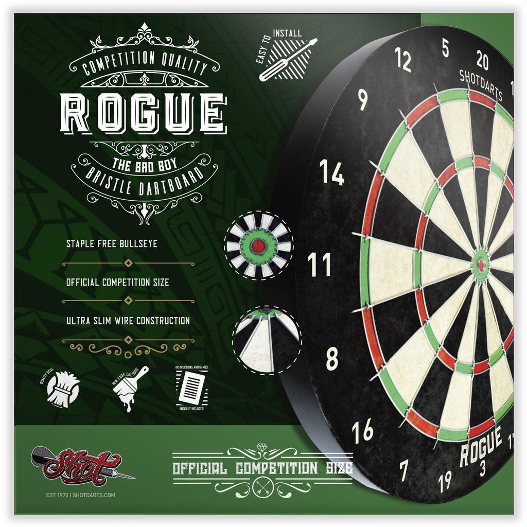 Rogue Bristle Dartboard - Shot Darts New Zealand
