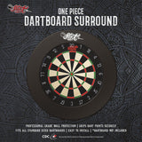 One Piece Dartboard Surround- Black - Shot Darts New Zealand