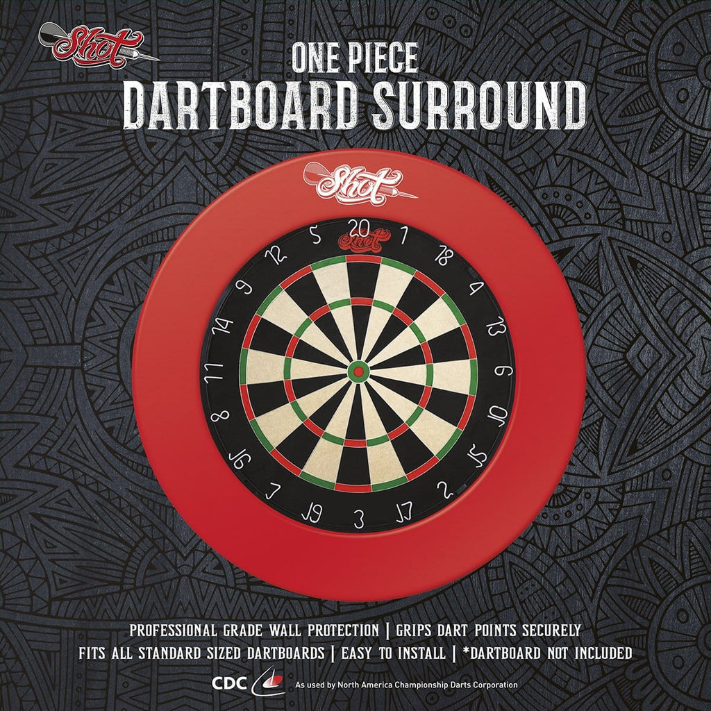 One Piece Dartboard Surround- Red - Shot Darts New Zealand